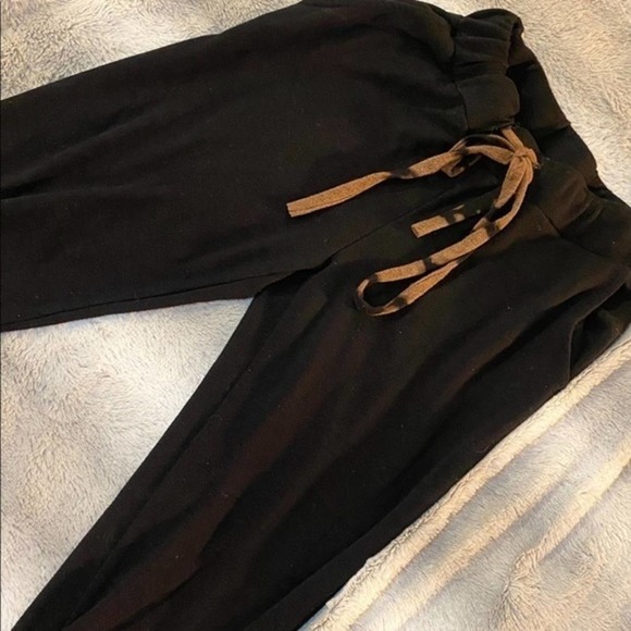 black joggers with animal print drawstring size small - Picture 4 of 7